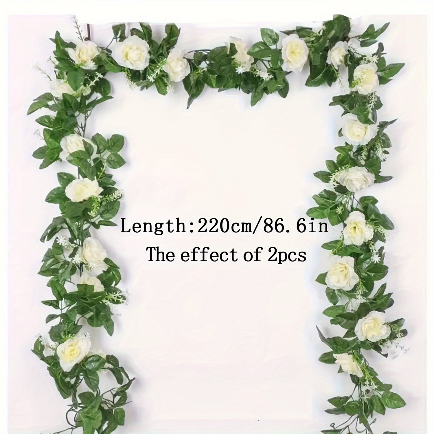 Artificial White Flower Fake Hanging Garland Flowers, Leaves Artificials, Fake Vine Plants Wedding Decoration