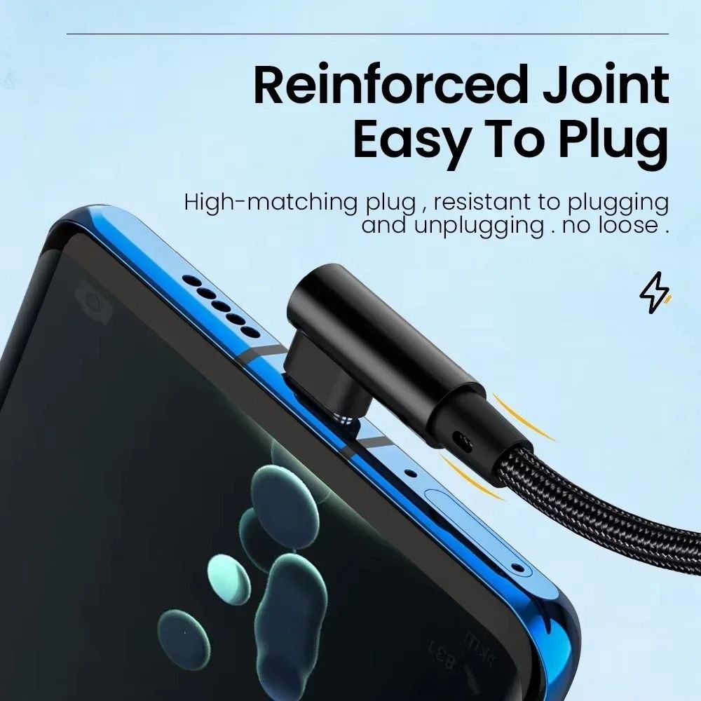 66W 6A High-Power 90-Degree Elbow Fast Charging USB-C Cable