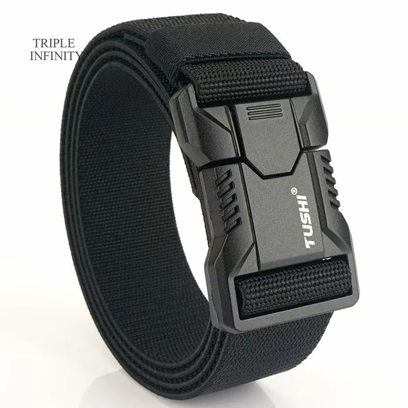 SwiftLock Tactical Elastic Belt – Aluminum Alloy Buckle Hunting & Outdoor Belt