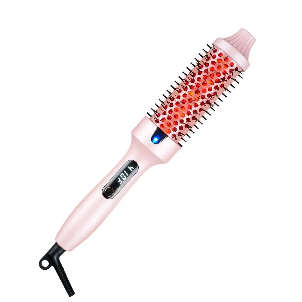 Ionic Infrared Heated Round Brush – 3-in-1 Hair Straightener & Curling Hot Brush