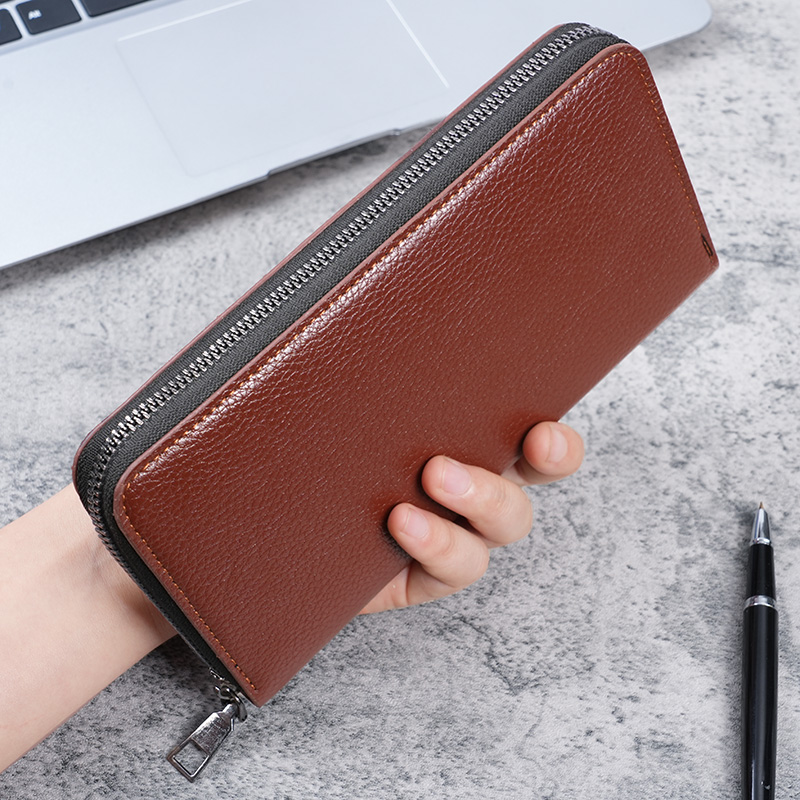 Large Wallet Clutch Bag, Long Men's Zipper Wallet, Business Card Wallet, Mobile Phone Bag