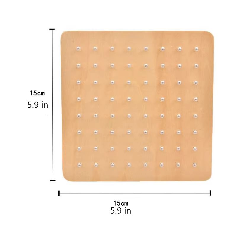 Montessori Geoboard Rubber Band Nail Board with Pattern Cards, Portable Learning Toy for Kids