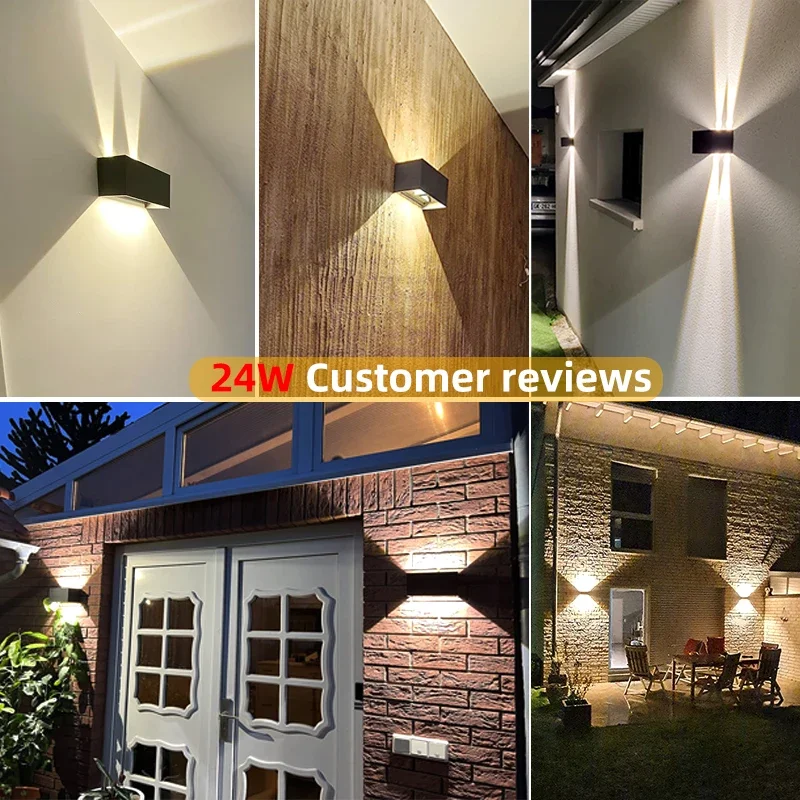 Outdoor Waterproof Aluminum LED Wall Lamp for Porch, Garden, Living Room, Street, Stairs, and Interior Lighting
