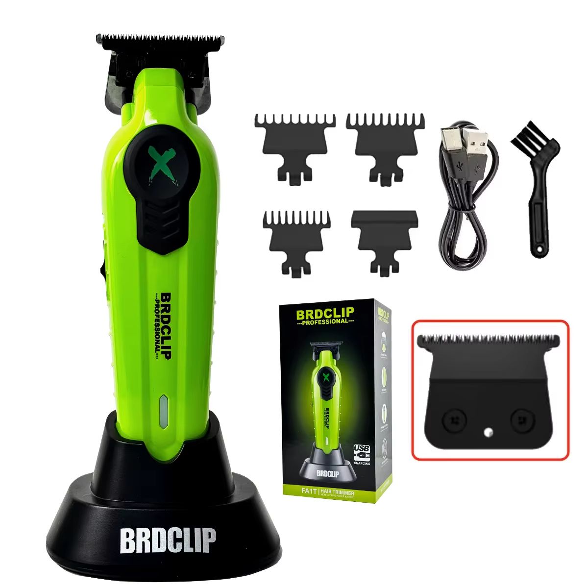 BRDCLIP FA1T Professional Hair Trimmer – Precision Electric Clipper with Carving Blade, Gradient Finish & Charging Stand