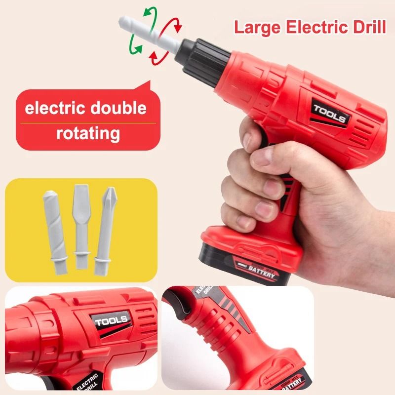 42PCS Tool Box Set Toy Simulation Repair Play House with Electric Drill and Screwdriver