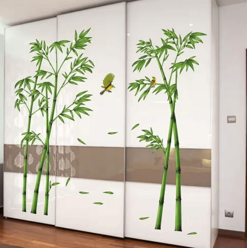 Bamboo Forest Wall Sticker Chinese Style Removable Nature Wall Decal for Living Room