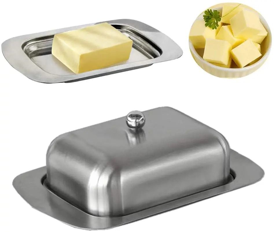 Premium Stainless Steel Butter Dish with Lid – Durable Butter Cheese Storage Box