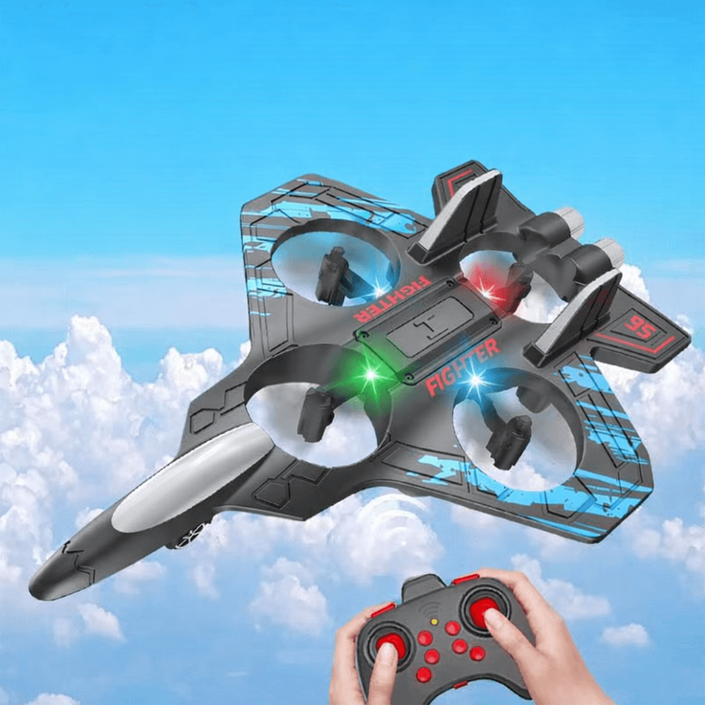 SkyRider RC Jet Plane with Lights & Tricks, Beginner Foam Aircraft for Outdoor Fun