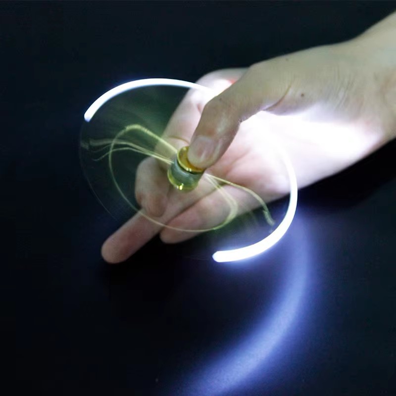 Luminous Gyro Pen Multifunctional Decompression Fidget Spinner LED Light Ballpoint Pen Metal Gift Toy