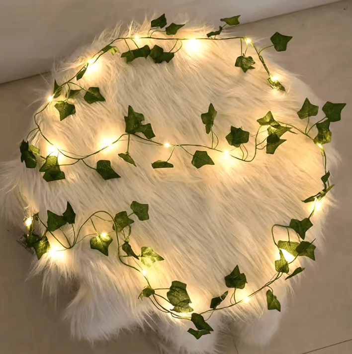 LED Leaf Vine String Lights – 2M–10M Fairy Garland for Cozy Home & Garden Decor