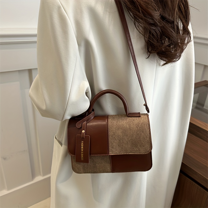 Elegant Womens Handbag Crossbody Shoulder Bag Geometric Pattern Snap Closure Tote for Fashion Lovers