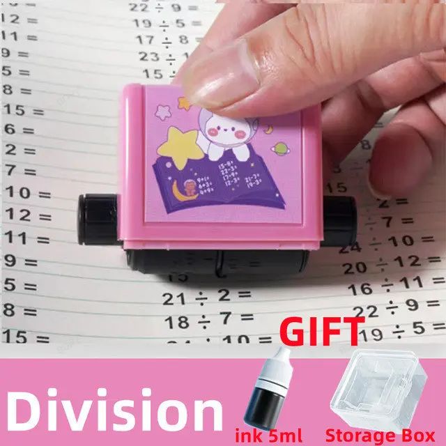 2-in-1 Math Roller Stamp Within 100 – Refillable Fill-in-the-Blank Practice Tool