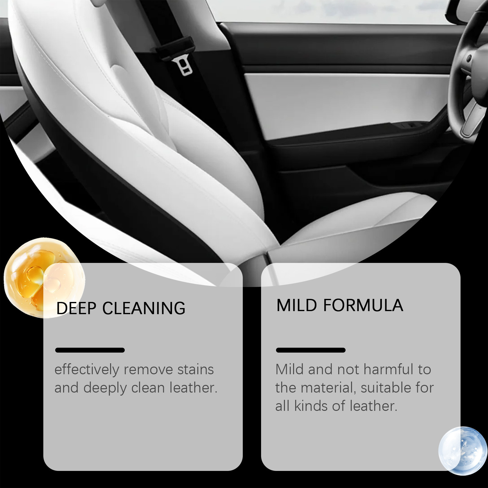 Leather Restoration Cream for Car Seats with Mink Oil Conditioner