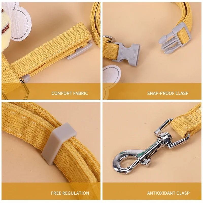 Cartoon Bee Cat Harness Leash Set