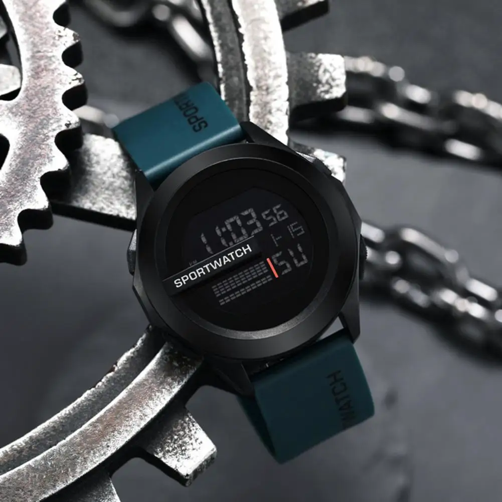 Waterproof Fitness Sport Watch, LED Digital Alarm Clock for Men, Multifunctional Male Clock