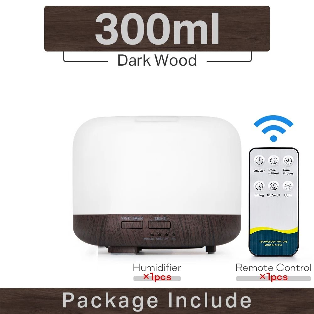 Ultrasonic Aromatherapy Diffuser with Remote Control and LED Light