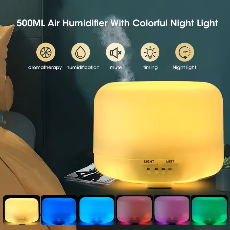 Mini USB Humidifier and Essential Oil Diffuser with Night Light