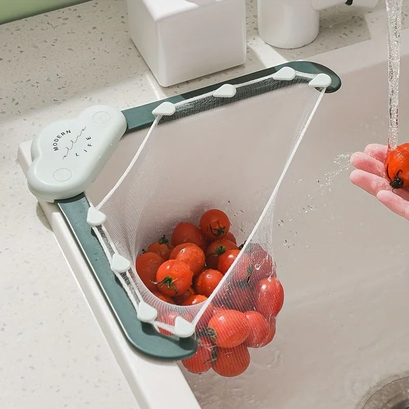Kitchen Sink Strainer Set Triangle Sink Basket Drain Filter with Hanging Rack