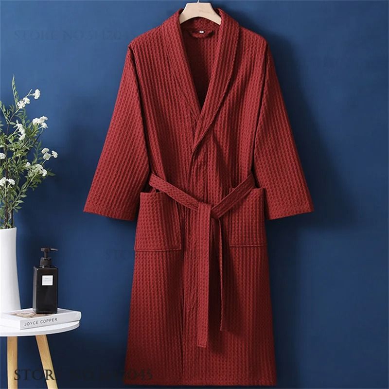 100% Cotton Couple Waffle Robe – Professional Kimono Bathrobe & Casual Summer Loungewear