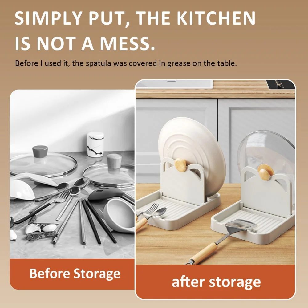 Silicone Spoon and Pot Lid Rack