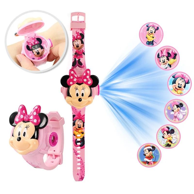 3D Projection Kids Digital Watch with Flip Cover and Cartoon Images