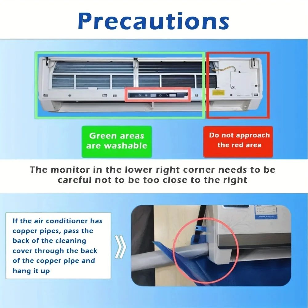 Air Conditioner Cleaning Cover Kit Waterproof Dust Protection & Cleaning Tools (5/7/10/11pcs)
