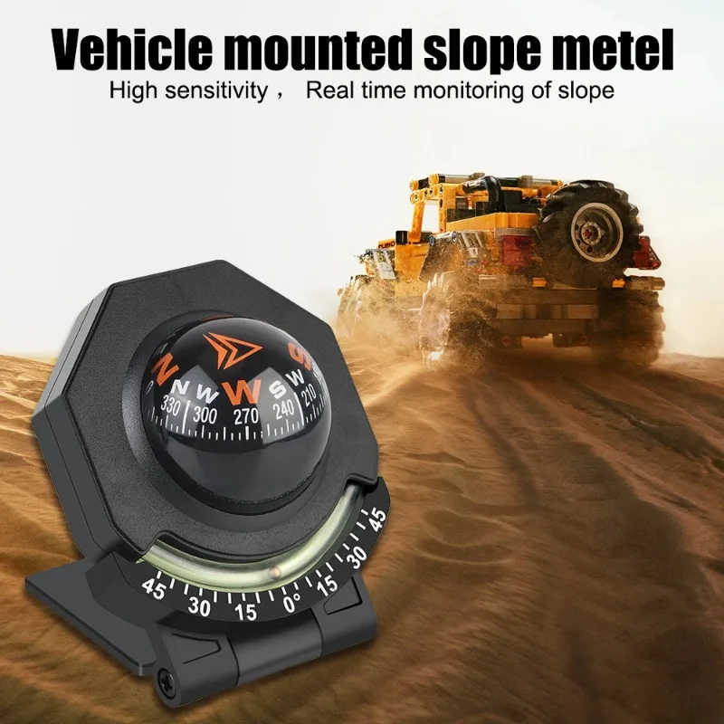 High Precision Car Dashboard Compass with Slope Meter for Off Road Navigation