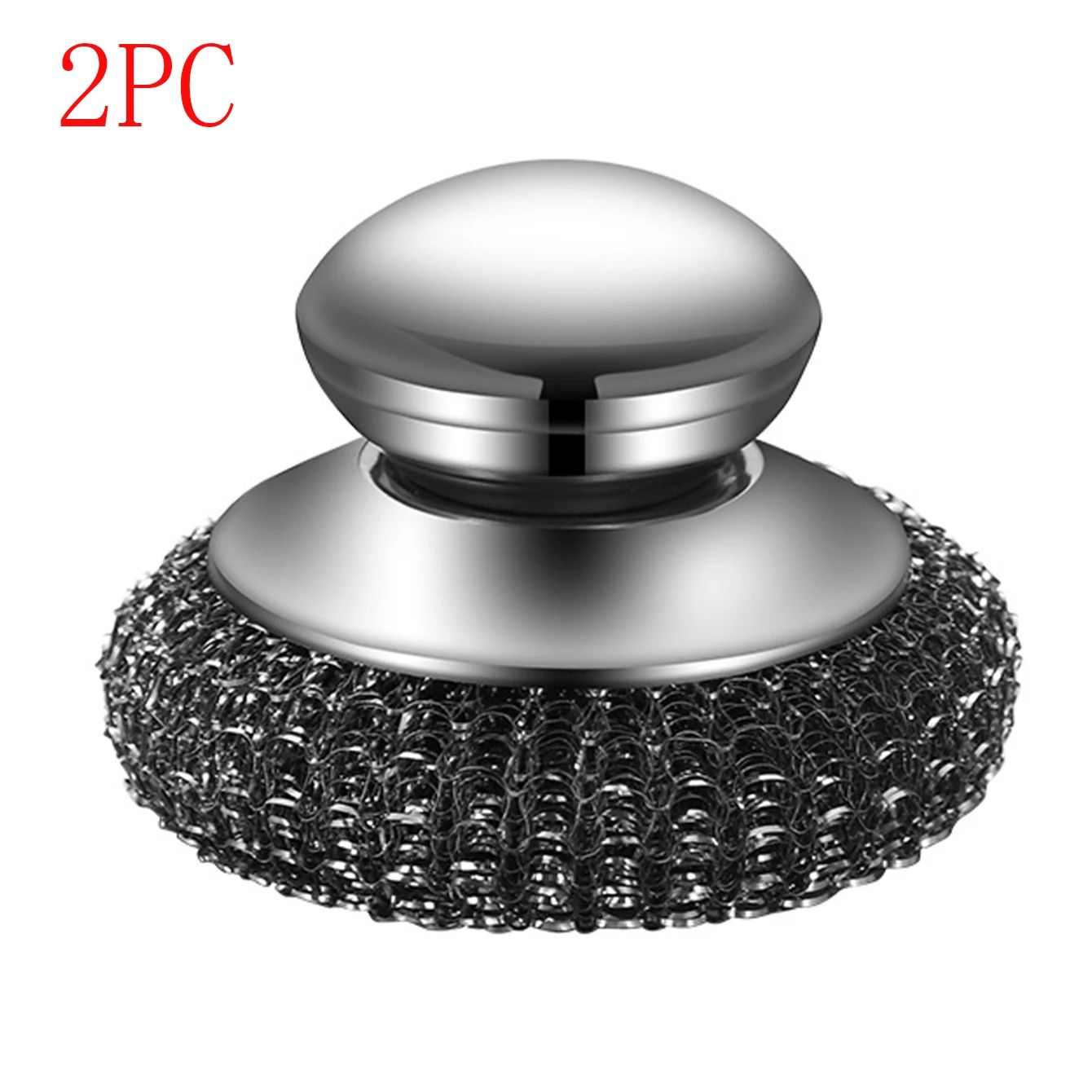 Stainless Steel Wool Scrubber Brush with Handle