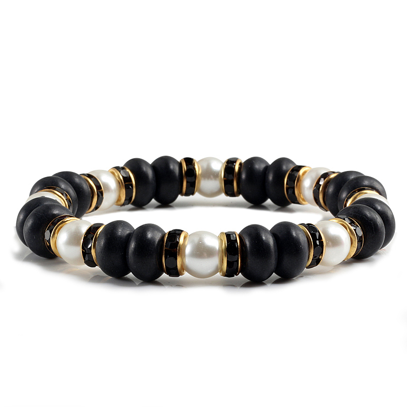 Natural Stone Beaded Circle Elastic Bracelets Bangles Charm Distance Bracelet Fashion Jewelry Men Women Couple Gift