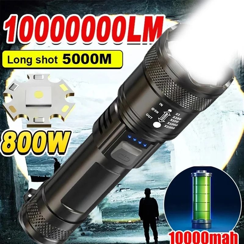 High Power LED Flashlight USB Rechargeable Tactical Torch