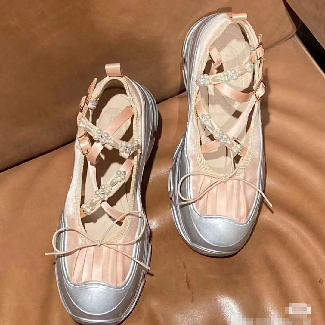Womens Design Summer New Round Toe Flats, Fashion Loafers, Shallow Mary Jane Shoes, Soft Casual Ballet Shoes, Slingback