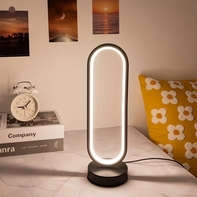 USB Powered LED Desk Night Light with Adjustable Brightness - ouch Circular Lamp for Bedroom & Study