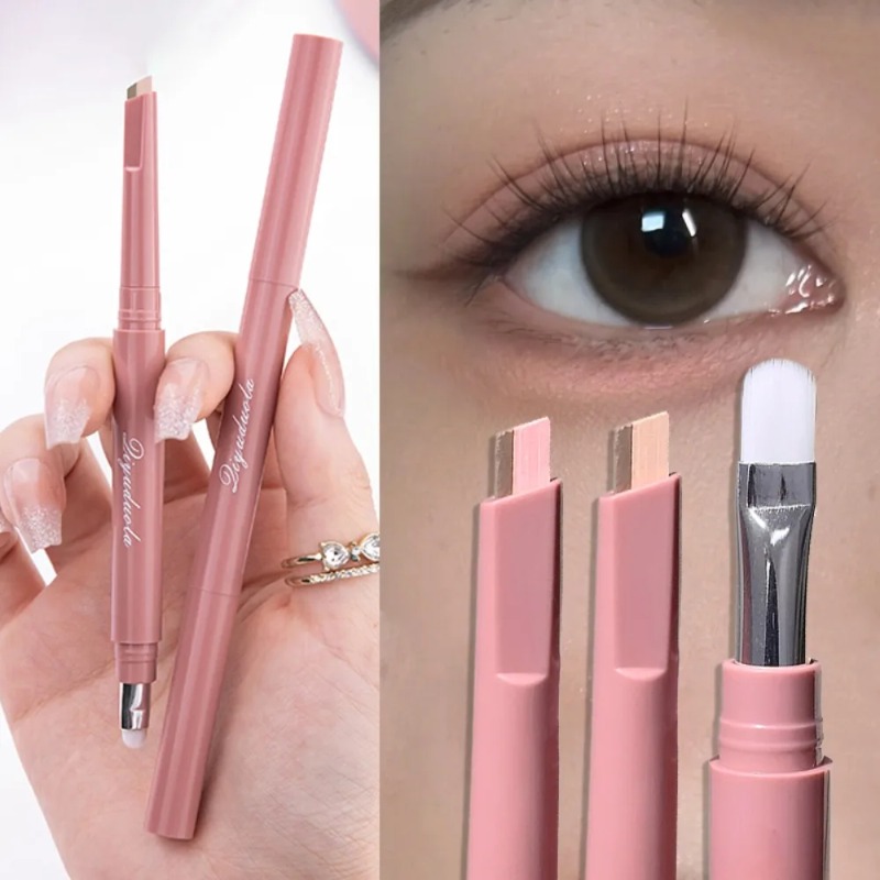 Natural Dual-Color Lying Silkworm Aegyo Sal Pencil, Waterproof Under-Eye Highlighter and Contour Makeup Pen