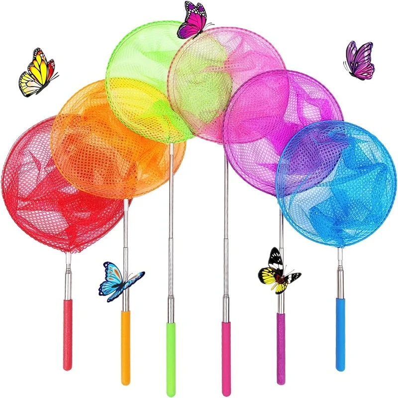 Telescopic Handheld Cage Net, Summer Butterfly Catching Net, Insect Catcher, Lake River Fishing Tackle Mesh Tool