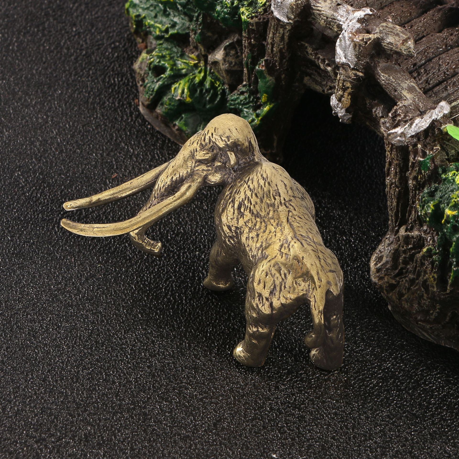 Vintage Brass Woolly Mammoth Figurine Retro Copper Desk Decor Collectible