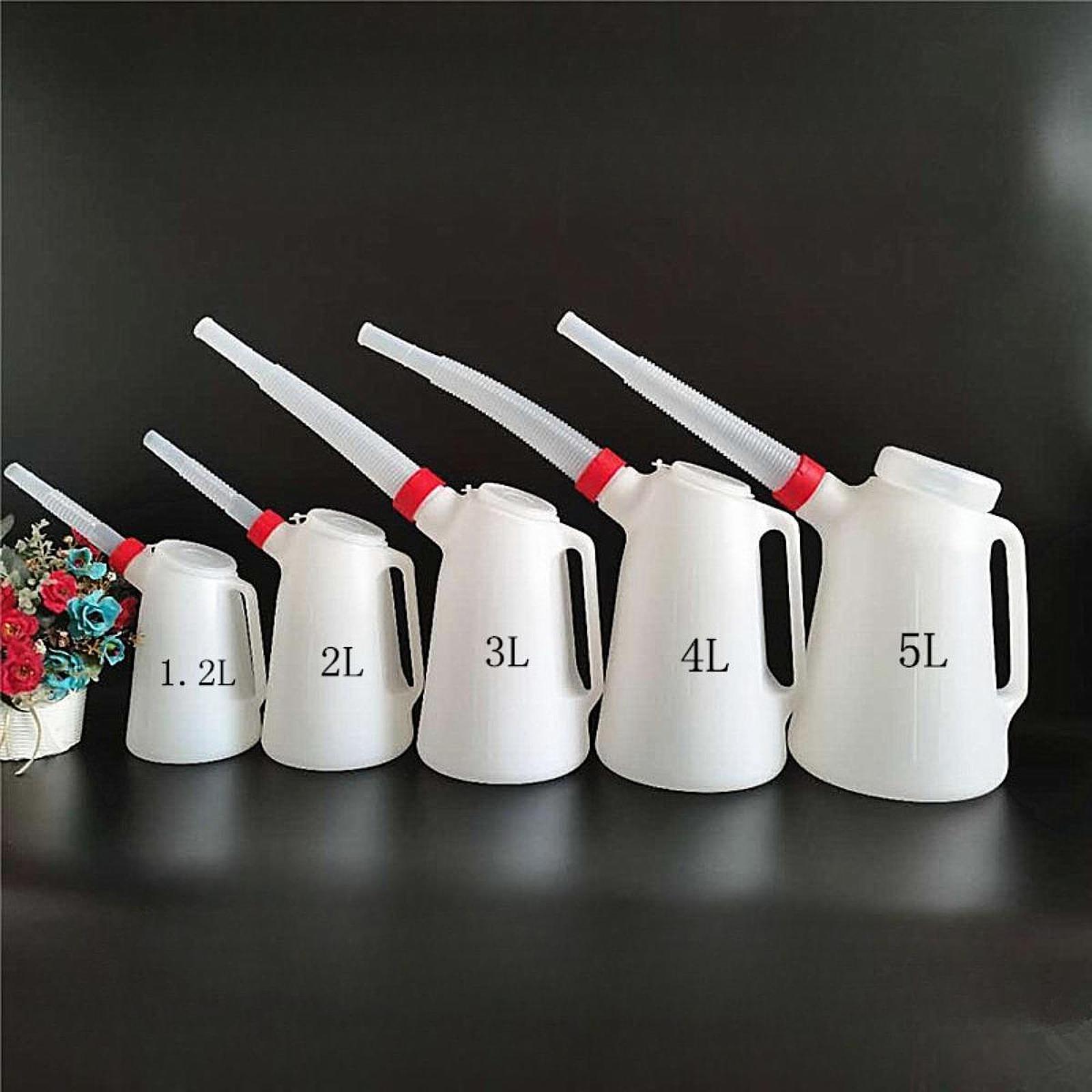 Precision Oil Measuring Jug to Automotive Oil Container with Long Spout