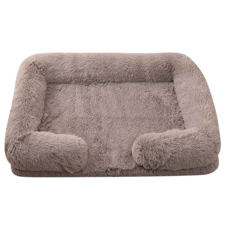 Dog Plush Pet Bed with Winter Thickened Pad and Removable Sleeping Sofa Pad