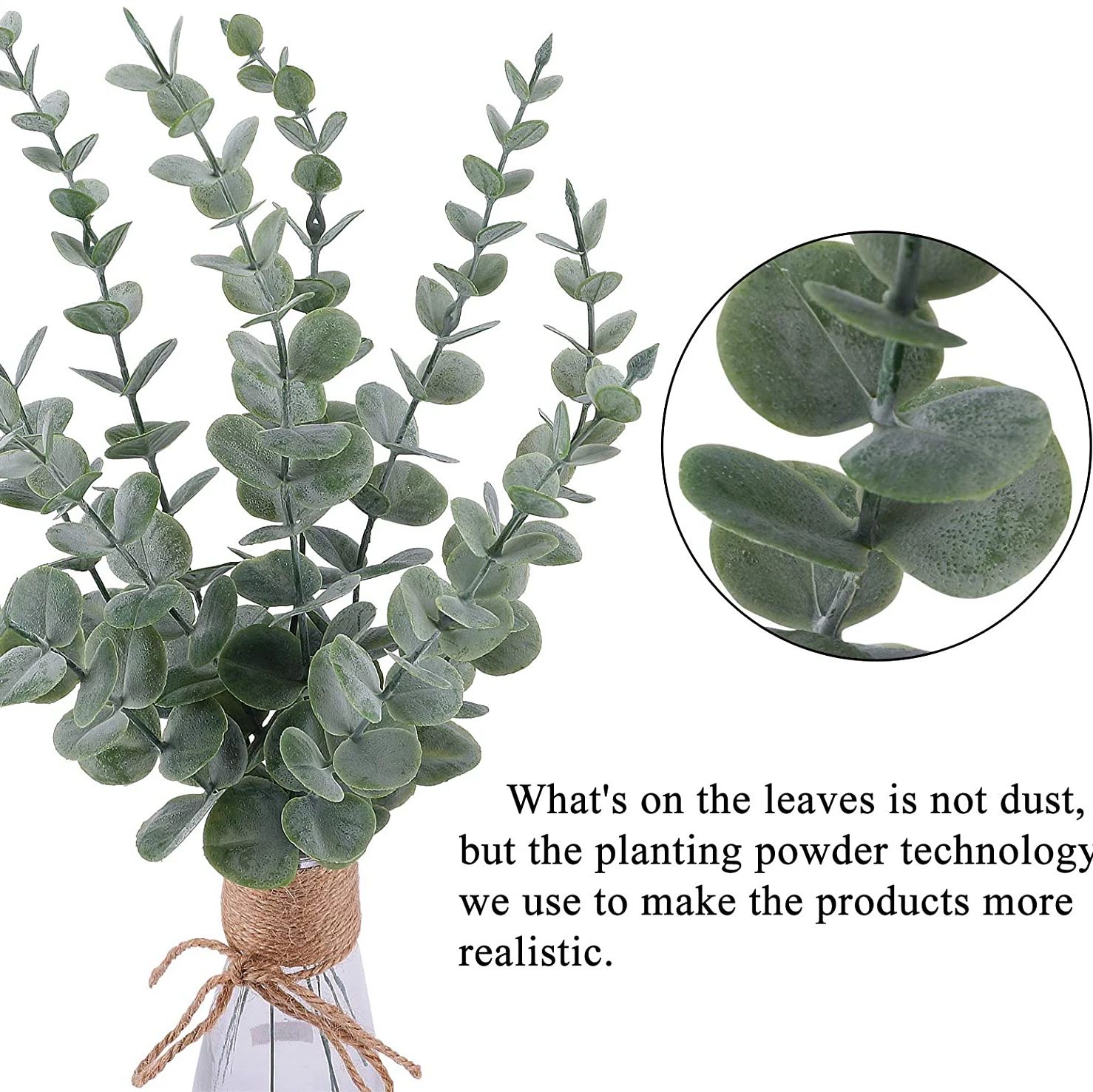 Artificial Eucalyptus Leaves Bundle for Vases, Weddings and DIY Decor