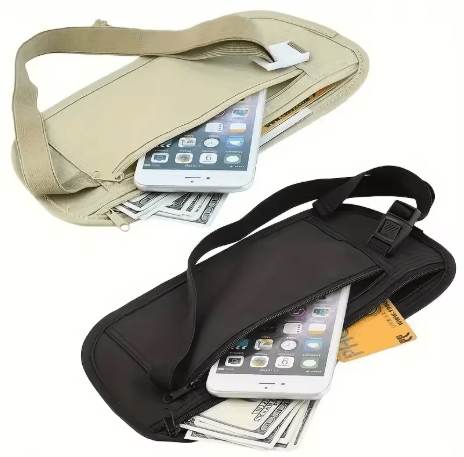 Invisible Running Waist Bag Hidden Travel Money Belt and Security Wallet