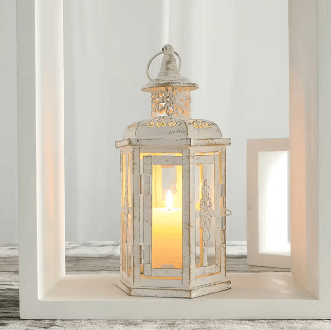 Vintage Metal Hanging Candle Lantern Decorative Candle Holder for Indoor Outdoor Wedding Home Decor
