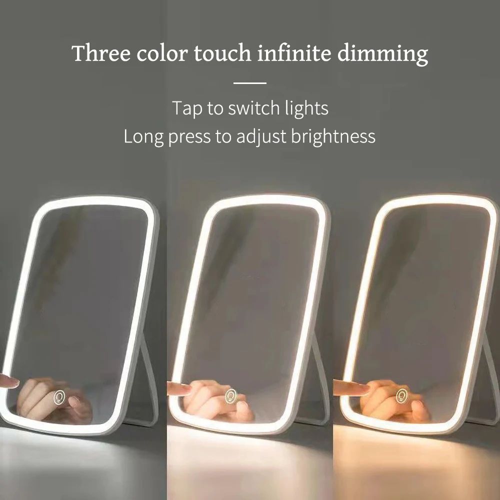 Foldable USB LED Vanity Lights with Tricolor Dimmable Glow
