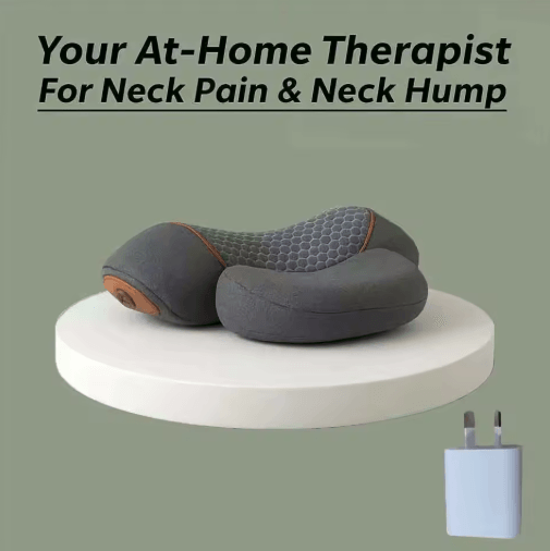Electric Neck Traction Pillow Massager with Heat – Ergonomic neck massager pillow for Cervical Relief & Relaxation
