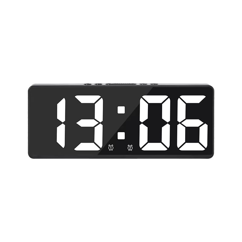 Smart Voice Control LED Digital Alarm Clock with Temperature & Snooze