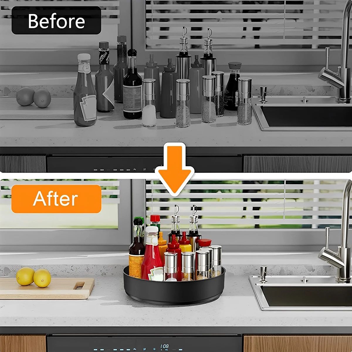 Stainless Steel Rotating Spice Rack – Multi-Layer Kitchen Turntable Organizer