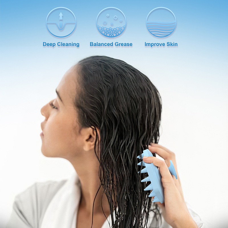 Silicone Scalp Massager Brush for Hair Growth and Deep Shampoo Cleansing