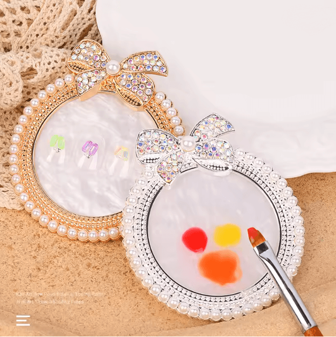 Agate Style Nail Art Display Board with Rhinestones Gel Polish Palette