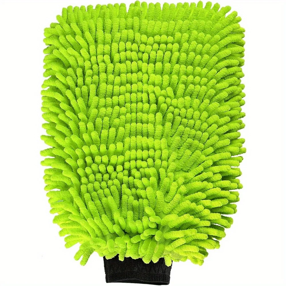 High-Quality Car Cleaning Microfiber Gloves, Lint-Free, Scratch-Free, Green Car Wash Gloves