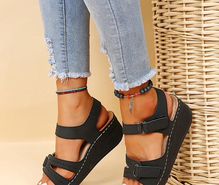 Women Sandals Soft Stitching Ladies Sandals Comfortable Flat Sandals Women Open Toe Beach Shoes Woman Footwear Sandalias