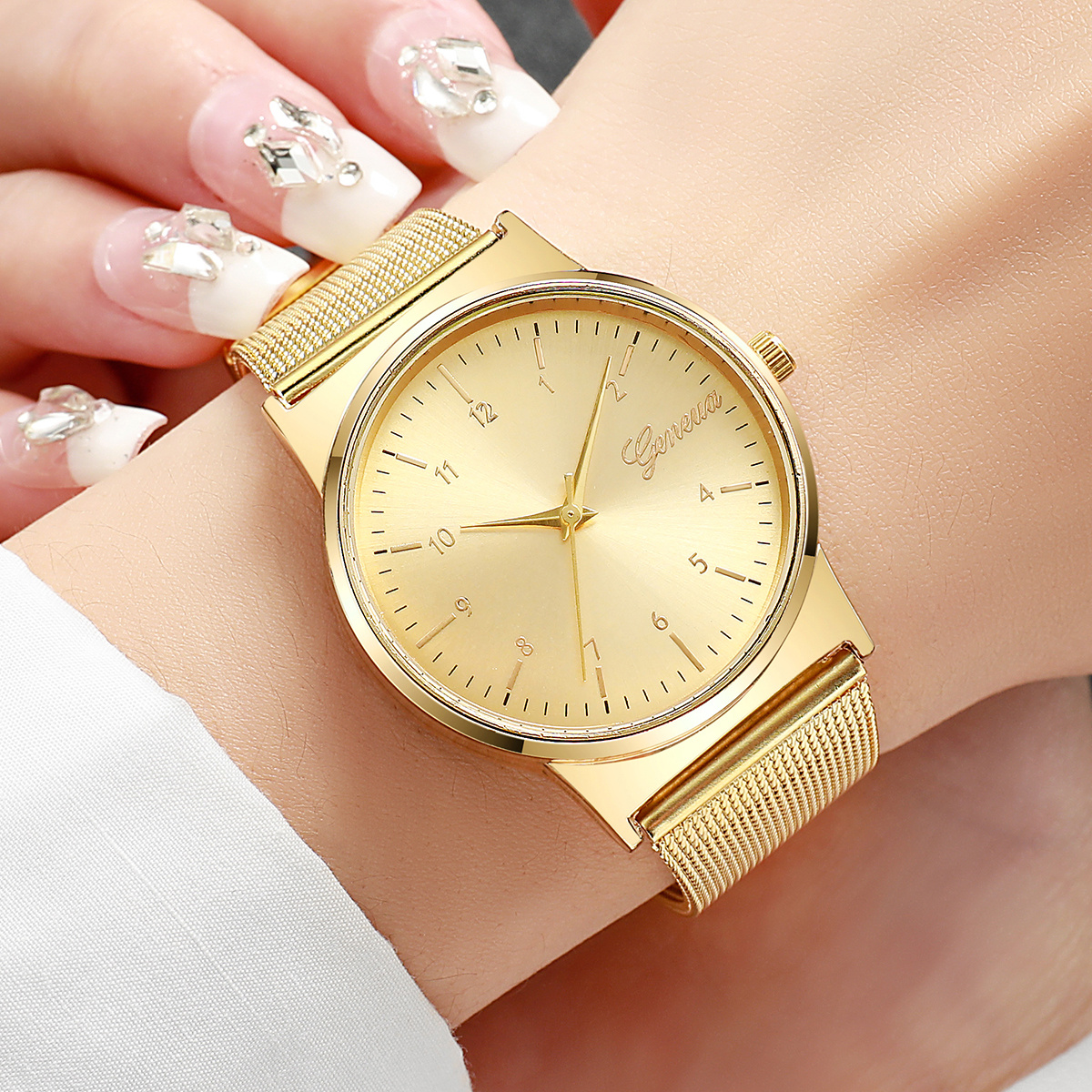 Ladies Quartz Watch, Luxury Mesh Band, Fashion Women Watches, Girls Clock