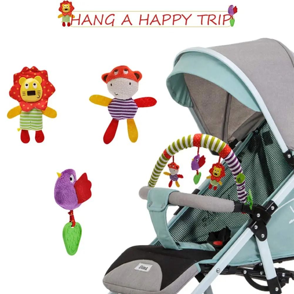 New Hanging Spiral Rattle Stroller Toy Soft Plush Crib Car Seat Lathe Activity Toy